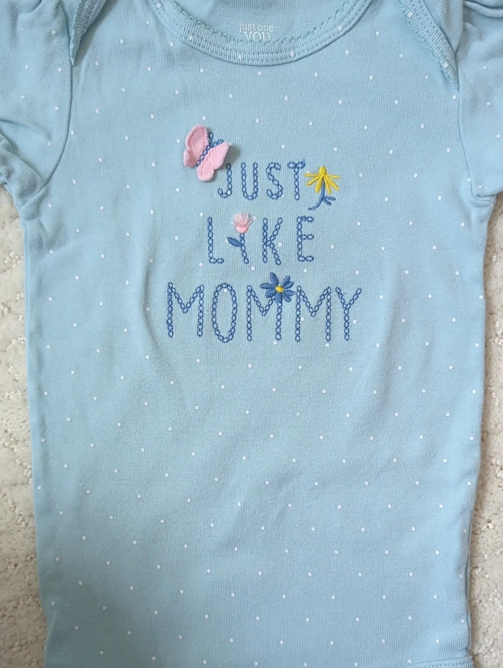 Carter's Light Blue 'Just Like Mommy' Baby Bodysuit